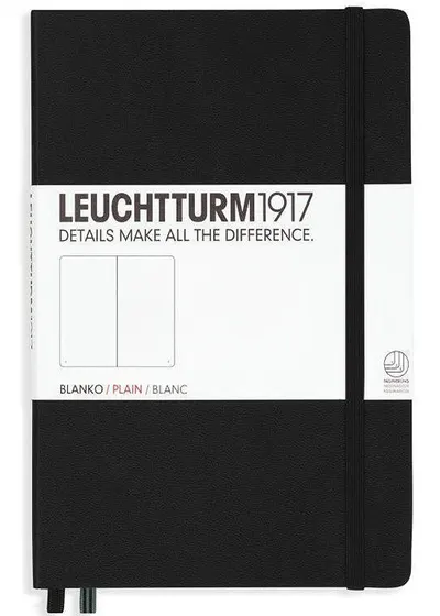 Agenda Leuchtturm1917 Notebook Medium A5 - Neagra, pagini albe