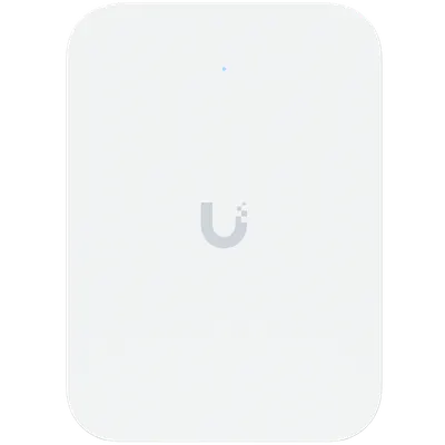 Ubiquiti UniFi U70IW Wall mounted WiFi 7 AP with 4 spatial streams and an integreated 2.5GbE PoE switch desined for hospitality