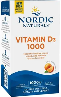 Vitamin D3, 1000 IU, 120 capsule de gel, Nordic Naturals