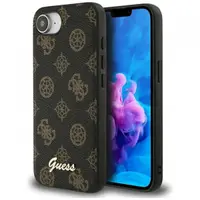 Husa MagSafe pentru Apple iPhone 17e / 16e, Guess, Peony Script, Neagra