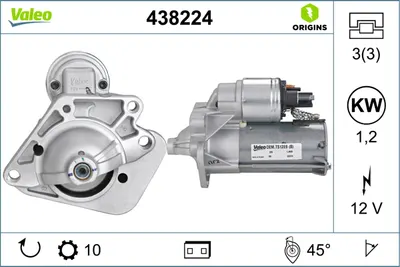 Electromotor (12v, 1,2kw) Potrivit Dacia Dokker, Dokker Express Minivan, Duster, Duster Suv, Lodgy, Logan, Logan Express, Logan Ii, Logan Mcv, Logan Mcv Ii, Sandero, Sandero Ii 1.5d-2.0 06.01
