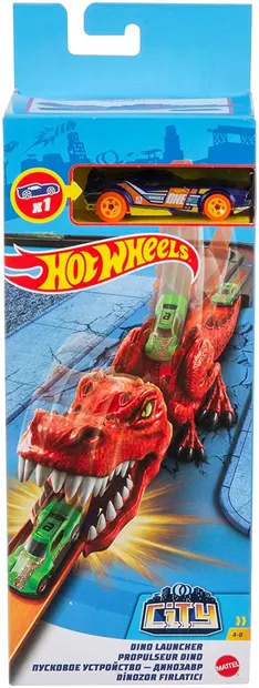 Set de jocuri Hot Wheels City - Lansator cu un carucior, Dinozaur