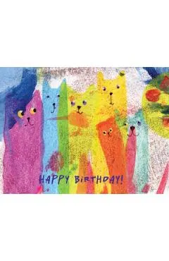Felicitare: Happy Birthday! Pisici dragalase, familie