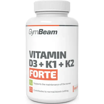 GymBeam Vitamin D3 + K1 + K2 Forte capsule pentru susținerea sistemului imunitar și a sănătății dinților 30 g
