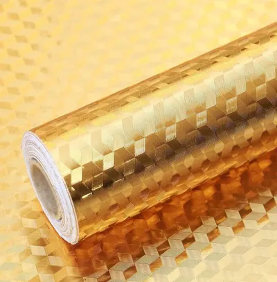 Folie Aluminiu Autoadeziva Efect 3D, AURIE pentru Bucatarie, 60 x 300cm
