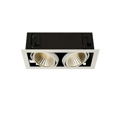 Spot incastrat, KADUX Ceiling lights, white double-headed LED, 3000K xl, rectangular, matt white, 30°, 54W, incl. driver, clip springs