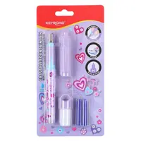 Stilou cu stergere + 2 rezerve + dispozitiv curatare, model fete, Keyroad KR990204