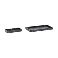 Set 2 tăvi din marmură Hübsch Nena, negru