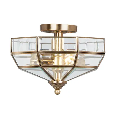 Plafoniera Old Park 2 Light Semi-Flush – Aged Bronze
