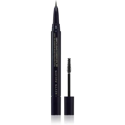 Kevyn Aucoin True Feather Brow Marker Gel Duo creion pentru sprancene cu pensula culoare Ash Blonde 0.4 ml