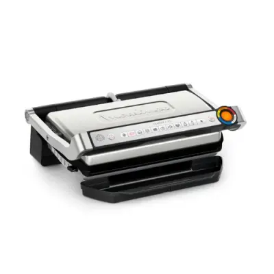 Gratar electric Tefal Optigrill+ XL GC727D10, 2000W, 9 programe automate, Tavita pentru colectare suc, Placi antiaderente 40x20 cm, mod manual (Argintiu)