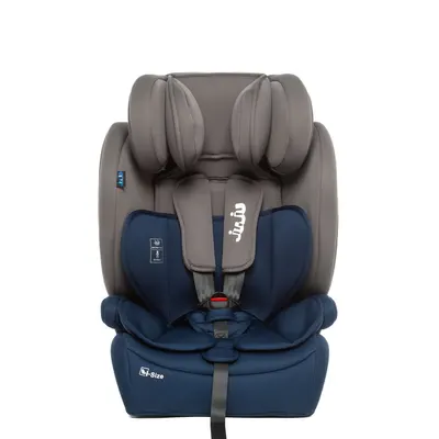 Scaun auto i-Size Juju Safe Rider Gri-Bleumarin, 76-150 cm, convertibil in inaltator, tetiera reglabila, cotiere, pernute moi, husa detasabila