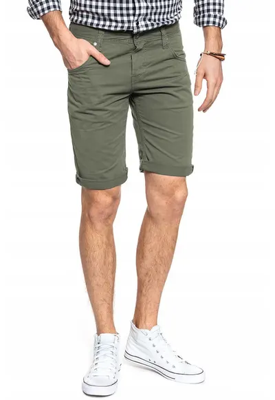 Bermude slim fit cu talie medie Chicago Short - Verde