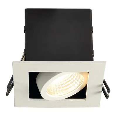 Spot incastrat, KADUX Ceiling lights, white single-headed LED, 3000K, square, matt white, 38°, 9W, incl. driver