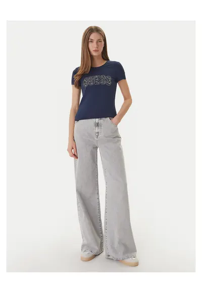 Tricou dama - slim fit - bleumarin - bumbac