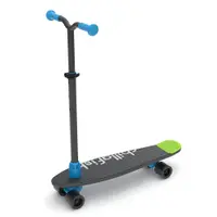 Trotinetă și skateboard 2 în 1, cu 4 roți, mâner negru și 3 plăci interschimbabile pentru bază