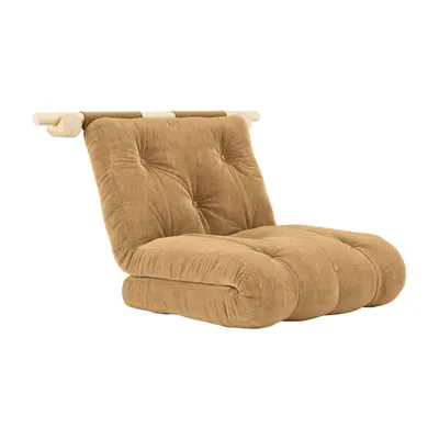 Fotoliu maro deschis cu tapițerie din catifea reiată Hooked – Karup Design
