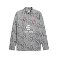 Tricou fotbal bărbați mânecă lungă guler rotund croială slim Smokey Gray White