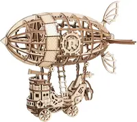 Puzzle 3D din lemn Robo Time din 176 de piese - Dirijabil