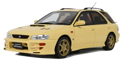 Model colecționar OTTOMobile Contemporary: Automobile - Subaru Impreza WRX STI Version VI Sport Wagon Galben Cashmere 1999