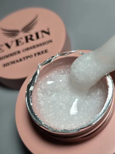 Shimmer Obsession Gel Everin 50gr- Milky White cu Sclipici 06 - SO-06-50