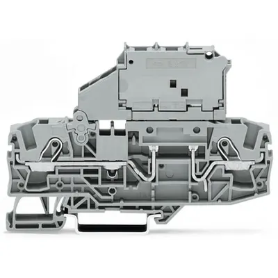 2-conductor fuse terminal block; with pivoting fuse holder; for glass cartridge fuse ¼ x 1¼; with blown fuse indication by LED; 12 - 30 V; for DIN-rail 35 x 15 and 35 x 7.5; 6 mm²; Push-in CAGE CLAMP®; 6,00 mm²; gray