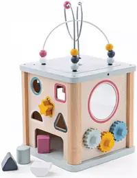 Jucarie din lemn Bigjigs - Cub educativ cu activitati