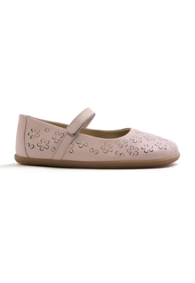 Balerini Mary Jane de piele cu model floral Iriga - Alb fildes