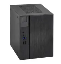 Calculator Barebone ASRock DeskMeet X300 Series, fara procesor, AMD AM4 Socket, fara memorie RAM, fara stocare, Sursa 500W, No OS (Negru)