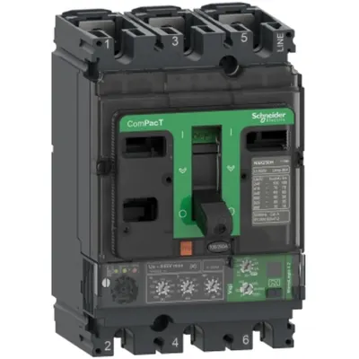 Intreruptor ComPacT NSX100B, 25 kA la 415 VAC, MicroLogic 4.2 Vigi unitate de declansare 40 A, 3 poli 3d
