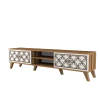 Comoda TV CLASS, nuc + alb, 180x35x44 cm