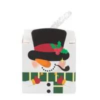 Cutie pătrată de Crăciun cu mâner de sfoară alb - alb (set 50 buc) - Default Title