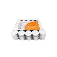 Set lumanari pastila, 100 bucati, parafina, 3,5x1 cm, argintiu/alb