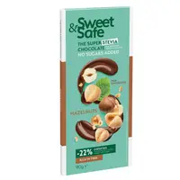 Cioc.lapte&alune cu Indulcitor Stevie 90gr Sweet&safe