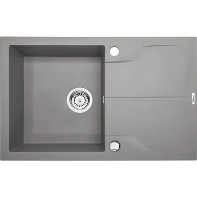 Chiuveta bucatarie compozit cu picurator gri mat 78 cm Deante Andante