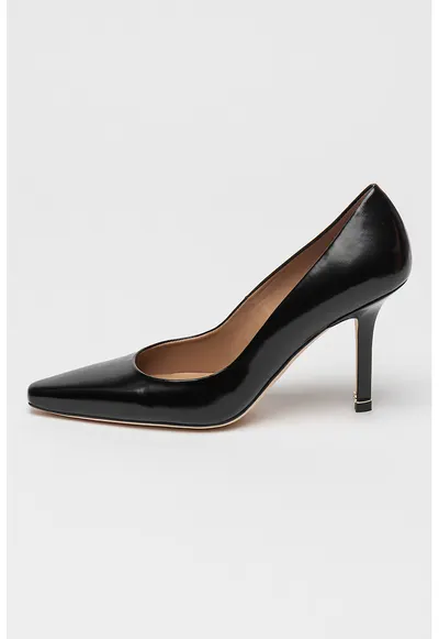 Pantofi stiletto de piele cu varf ascutit Charlize - Negru