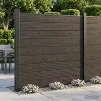 vidaXL Set de Gard 175 x 186 cm WPC și Aluminiu Negru