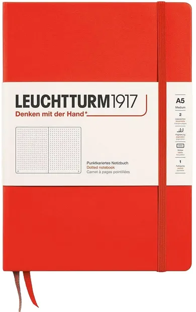 Caiet Leuchtturm1917 New Colours - A5, pagini punctate, Lobster, coperte rigide