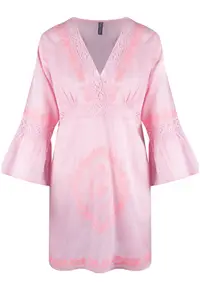 Rochie de plaja cu decolteu in V - Roz pastel