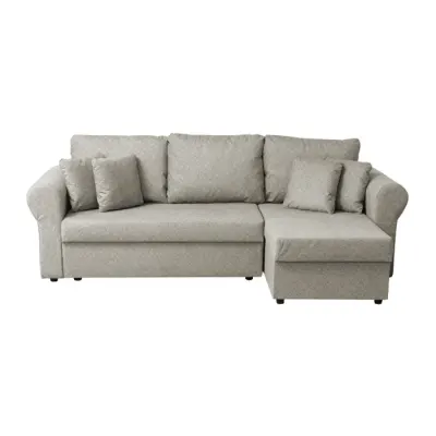 Coltar SARA II extensibil, cu lada depozitare, colt interschimbabil, bej, 248x143x83 cm