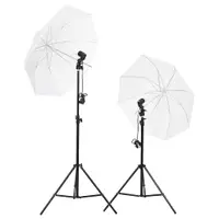 vidaXL Kit lumini studio foto, trepiede+umbrele