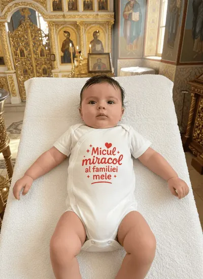 Body bebelus cu mesaj Micul miracol al familiei mele