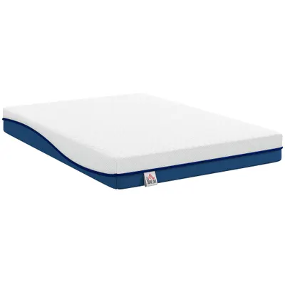 HOMCOM Saltea 190x135 cm Grosime 20 cm Saltea Viscoelastică cu Ceai Verde Fermitate Medie Pat Răcoritor cu Spumă cu Gel | Aosom Romania