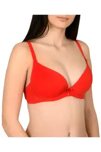 Sutien clasic, cu dantela aplicata, Lemila, rosu (Marime cupa: 75B)