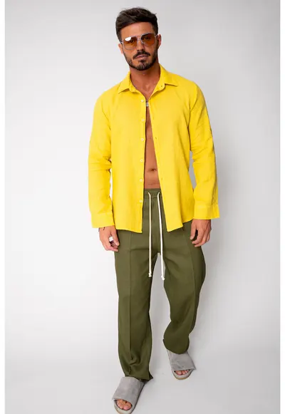 Camasa din 100% In Premium Yellow Mustard 21728 - Galben