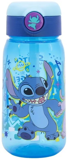 Sticlă cu pai Stor Stitch - 510 ml, albastru