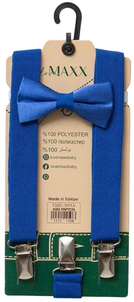 Bretele cu papion LoveMAXX - Albastru
