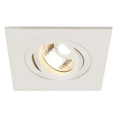 Spot incastrat, NEW TRIA 78 XL Ceiling lights GU10, white recessed fitting, QPAR51, square, matt white, max. 50W, incl. clip springs