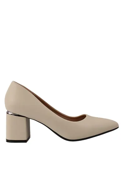 Pantofi eleganti - dama - XD80003C crem - piele naturala - cu toc - Crem