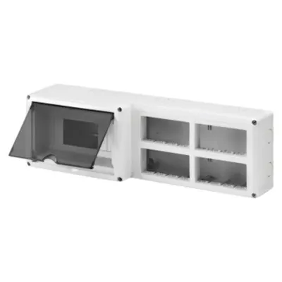 Protected Enclosure For Combined Installation of Modular Devices din and System - 8 din Module - 16 System Module - Module 4x4 - Ip40-Grey Ral 7035